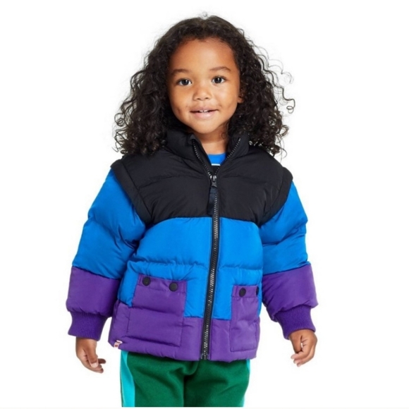 3T Toddler Color Block Puffer Jacket - LEGO Collection x Target Black Blue - Picture 4 of 6